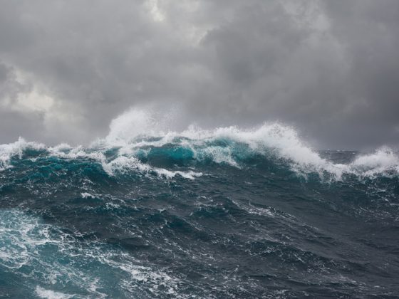 A sea wave during storm in Atlantic Ocean. Superstorm Sandy caused an estimated $250 billion in infrastructure damage.